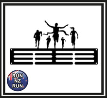 Load image into Gallery viewer, Personalised Metal Medal Hanger - Women Running in Mountains
