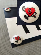 Bib Dots - Magnetic Dots - White Heart Dots