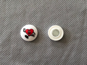 Bib Dots - Magnetic Dots - White Heart Dots